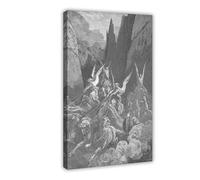 WCYB The Vision of The Four Chariots by Gustave Dore Vintage Romanticism Realism Prints Posters Canvas Deco Paintings Wall Art For Office Frame 16" L X 24" W