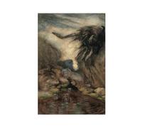 WCYB The Witch's Pool by Arthur Rackham Prints Posters Canvas Deco Paintings Wall Art For Office Unframe 24" L X 36" W
