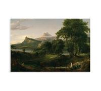 WCYB Thomas Cole Course of Empire The Pastoral State by Thomas Cole Prints Posters Canvas Deco Paintings Wall Art For Office Unframe 16" L X 24" W