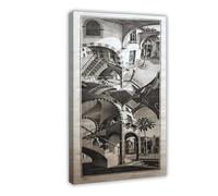 WCYB Up And Down by Maurits Cornelis Escher Posters Prints Canvas Deco Paintings Wall Art Frame 24" L X 36" W