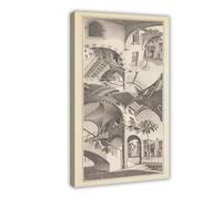 WCYB Up And Down by Maurits Cornelis Escher Prints Posters Canvas Deco Paintings Wall Art For Office Living Room Frame 12" L X 18" W