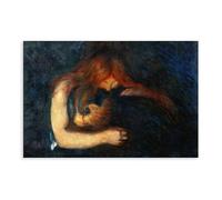 WCYB Vampire by Edvard Munch Prints Posters Canvas Deco Paintings Wall Art For Office Unframe 20" L X 30" W