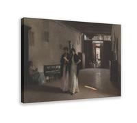 WCYB Venetian Interior by John Singer Sargent Prints Posters Canvas Deco Paintings Wall Art For Office Living Room Frame 24" L X 36" W