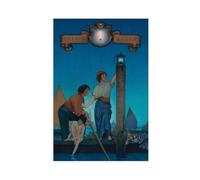 WCYB Venetian Lamplighter by Maxfield Parrish Prints Posters Canvas Deco Paintings Wall Art For Office Unframe 20" L X 30" W