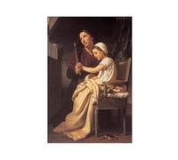 WCYB William Adolphe Bouguereau - The Thank Offering Prints Posters Canvas Deco Paintings Wall Art For Office Unframe 12" L X 18" W