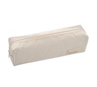 Wcybym Beige Corduroy Pencil Case, Soft Corduroy Pen Case with Wide Opening, Stationery Organizer Pouch, School Supplies Holder, Multi-Purpose, 50g for College, Kids, Teen Girls, Travel, Classroom