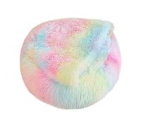 Wcybym Cozy Dog Bed and Cat Burrow | Colorful Donut Pet Bed | Warm and Comfortable Pet Furniture | Cat Bed with Blanket | Versatile Bean Bed for Cats and Dogs for Home, Vets or Car Travel Use