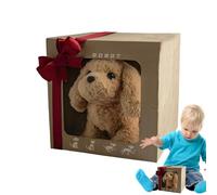 Wcybym My Realistic Robot Puppy, Interactive Puppy Plush Pet, Electric Toy Pet, Walking Barking Tail Wagging Action, Soft Stuffed Animal, 13x10cm, Pretend Play Home Classroom Use