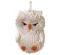 Wcybym Owl Chenille Towel, Loop-Top Design, X1, Hanging Mop Rag, Quick Dry Puff, Soft Microfiber Texture, For Hotel, Home, Kids, Adults, Family, Bath, Shower, Sink, Vanity, Guest Room, Dorm, School