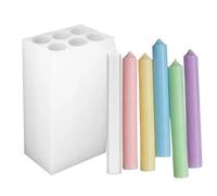 Wcybym Pillar Candle Molds | 6-Cavity Mould | Long Cylinder Candles Molds - for Birthday Wedding Gathering Home Office Studio Holiday Handcrafts