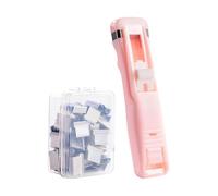 Wcybym Push Clips for Paper | Stainless Steel Compact Clamp Dispenser - Handheld Push Stapler - for Dorm Apartment School Document Organization School Supplies Home Classroom