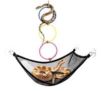 Wcybym Reptile Climbing Toy, with Hammock Enrichment, 60x42x42cm, Snake Exercise Rings, Lizard Habitat Accessory, Multi-Level Play Structure, for Indoor Terrariums and Cages