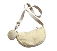 Wcybym Small Nylon Half-Moon Bag Adjustable Compact Nylon Half-Moon Purses | Shoulder Bag Messenger Shoulder Compact Casual Day Bag for Work, Dates, Travel, Daily Commute, Shopping, Outdoor, Hiking