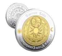 Wcybym Tarot coin, Lucky Commemorative Challenge Coin, Tarot Art Collectible, Sun Moon Constellation Design With Mystical Art, 13g For Collectible Craft Display And Spiritual Gift Giving