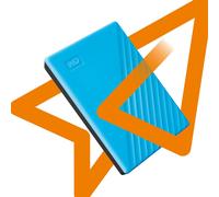 Western Digital 2 TB Hard Drive Portable External My Passport USB 3.2 Type A Automatic backup, Password protection Blue