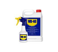 WD-40 Multi-use Lubricant 5 L & Spray Bottle, Removes Grease, Prevents Rust in White WD-40 White