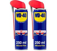 WD-40 Multi Use Lubricant Spray 250ml, Wide and Narrow Smart Straw, Multipurpose WD40 Spray Lubricant for DIY Maintenance, Water Displacement, and Protection on Gears, Threads, and Hinges (Pack of 2)