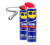 WD-40 Multi Use Lubricant Spray 400ml Flexible Metal Straw Twin Pack, Multipurpose WD40 Spray Lubricant for Maintenance, Water Displacement, and Rust Protection, 2-Pack