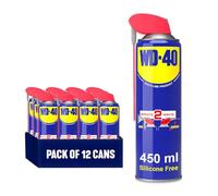 WD-40 Multi Use Lubricant Spray 450ml 12-Pack Trade Size, Wide and Narrow Smart Straw, Multipurpose WD40 Spray Lubricant for Maintenance and Rust Protection