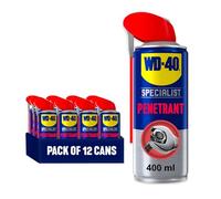 WD-40 Specialist Penetrant Spray, 400ml 12-Pack, Rust Penetrating Oil Spray for Loosening Rusted Nuts & Bolts, Hinges, Locks, and Gears, Rust Prevention, Smart Straw Included