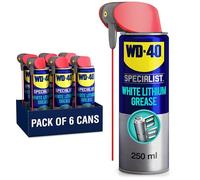 WD-40 Specialist White Lithium Grease Spray, Smart Straw, 250ml, Pack of 6