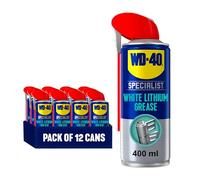 WD-40 Specialist White Lithium Grease Spray, Smart Straw, 400ml, Pack of 12