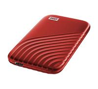 WD 500GB My Passport Portable SSD, External NVMe Solid State Drive, USB-C, up to 1050 MB/s, Works with PC, Xbox and Playstation, 2-meters drop resistance, Red