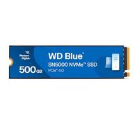 WD Blue SN5000 500GB SSD, M.2 2280 NVMe SSD, Read speeds up to 5000 MB/s, PCIe Gen4, nCache Technology, Free Acronis True Image data migration software, Internal solid state drive.