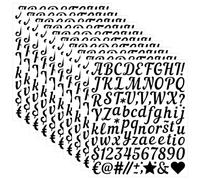 WD&CD 1 Inch 10 Sheets Self Adhesive Vinyl Letter Number Symbol Stickers Alphabet for Kids Mailbox Suitcase Guitar Water Bottle Laptop Guitar Phone Case Scrapbook Scrapbooking, Black Handwriting