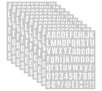 WD&CD 1 Inch 10 Sheets Self Adhesive Vinyl Letter Number Symbol Stickers Alphabet for Kids Mailbox Suitcase Guitar Water Bottle Laptop Guitar Phone Case Scrapbook Scrapbooking, White Bold Letters 1