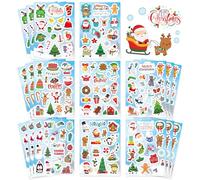 WD&CD 24 Sheets Christmas Stickers, Self-Adhesive Xmas Stickers for Kids Christmas Decorations for Crafts Scrapbook Card Making Present Phone Case Embellishments