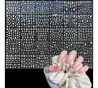 WD&CD 30 Sheets Flower Nail Stickers, Self Adhesive Nail Stickers Colorful Cute Silver Nail Art Stickers DIY Vibrant Nail Sticker Collection for Women Girls Kids Manicure DIY and Nail Salon, E