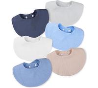 WD&CD 6 Pcs Baby Bibs with 2 Adjustable Button, Soft and Absorbent Baby Drool Bibs for Boys Girls (B)
