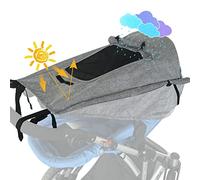 WD&CD Buggy Sun Shade Universal Pram Sunshade Sun Cover for Strollers | Pushchairs UV Protection Water Resistant Easy to Install (Grey)