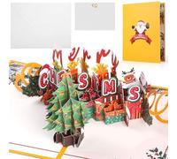 WD&CD Christmas 3D Pop up Card, 3D Merry Christmas Greeting Cards Boxed with Envelope Handmade 3D Pop up Greeting Cards For Christmas or Holidays (Merry ChristmasA)