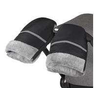 WD&CD Handmuff, Stroller Fleece Hand Muff Gloves Waterproof and Windproof Fleece Lined Pram Muff Pram Zip Hand Warmer for Pram, Black