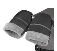 WD&CD Handmuff, Stroller Fleece Hand Muff Gloves Waterproof and Windproof Fleece Lined Pram Muff Pram Zip Hand Warmer for Pram, Grey