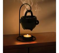 WD&CD Hanging Cauldron Wax Melt Burner Ceramic Essential Oil, Ceramic Tealight Candle Holder Aroma Burners Aromatherapy Holder Candle Home Bedroom Decor, Black