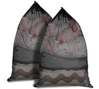 WD&CD Mesh Laundry Bags with Drawstring, 2 Pack Extra Large Heavy Duty Delicates Washing Bag, Machine Washable Storage Bag for Travel Dorm, 30 * 39(76 * 100CM) inch, Black