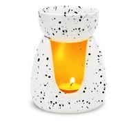 WD&CD Wax Melt Burner Wax Burner, Ceramic Oil Burners Aromatherapy Holder Candle Scented Diffuser Home Bedroom Decor, Ink splash white