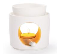 WD&CD Wax Melt Ceramic Oil Burner Aroma Diffuser Essential Oil Burner Aromatherapy Wax burner with Tealight Holder Home Bedroom Decor, White