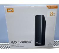 WD Elements External Hard Drive 8TB Black - New Desktop Western Digital UK PC