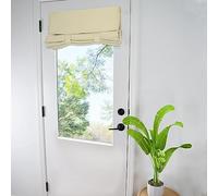 Wd Four Door Curtains for Window and French Door Privacy, Easy Installed Tricia Panels, Front Door Sidelight Tie up Shade, Washable 25W x 40L Inch Beige, 1 Panel