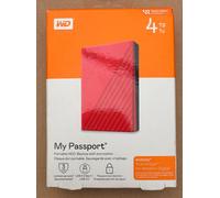 WD My Passport Portable Hard Drive - 4 TB, Red