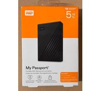 WD MY PASSPORT 5 TB PORTABLE EXTERNAL HARD DRIVE - NEW USB 3.2 BLACK WARRANTY