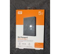 WD My Passport 5TB Portable External Hard Drive HDD USB-C USB-A Black Windows BN