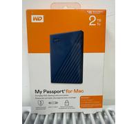 WD My Passport for Mac Portable Hard Drive - 2 TB, Black blue Sealed NEW