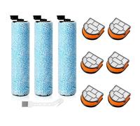 WD161 Roller and Filter For Shark HydroVac MessMaster Wet Dry Vacuum Cleaner WD161 WD261 AW261 (3 Brush 6 Foam Filter Kit)