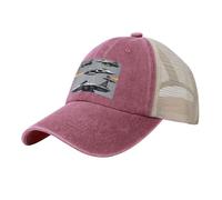 wdarff Aircraft Fighter Jets Print Men Women Cowboy Mesh Baseball Cap Adjustable Festivals Hat Outdoor Hiking Casual Red