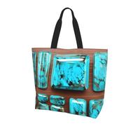 wdarff Bright Aqua Blue Turquoise Print Large Capacity Shoulder Bag Crossbody Bags Shopping Commuting Weekend Getaways